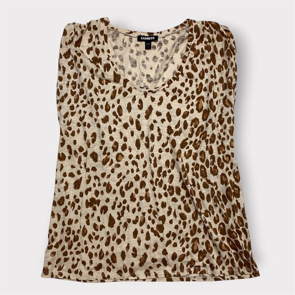 Express Brown Leopard Sleeveless Tank Blouse Women’s Small